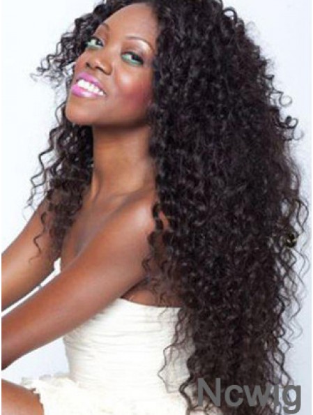 African American Lace Wigs Remy Human Long Length Kinky Style