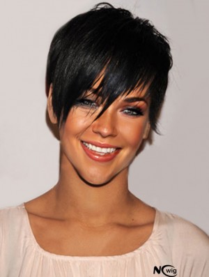 Rihanna Short Hair Wigs Boycuts Croppped Length Black Color