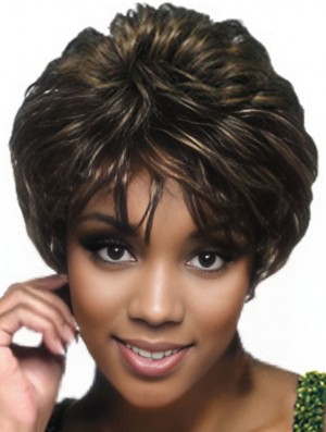African American Hair With Capless Brazilian Brown Color