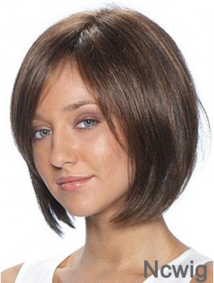 Lace Front Brown Chin Length Bobs Straight African American Wig