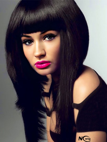 18 inch Black Straight With Bangs Long Exquisite Nicki Minaj Wigs