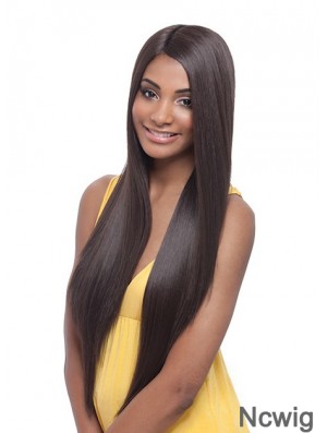 Long Yaki Without Bangs Trendy Brown Lace Front Wigs
