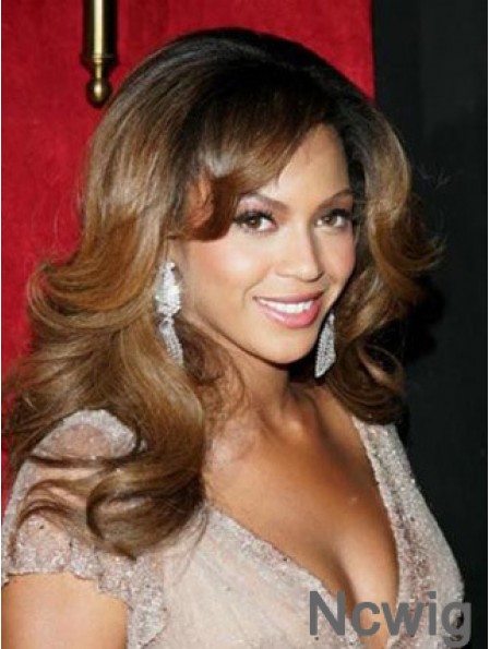 Long Brown Layered Wavy Fashion Full Lace Beyonce Knowles Wigs