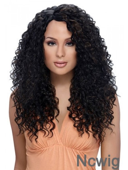 Long Black Kinky Layered Perfect African American Wigs