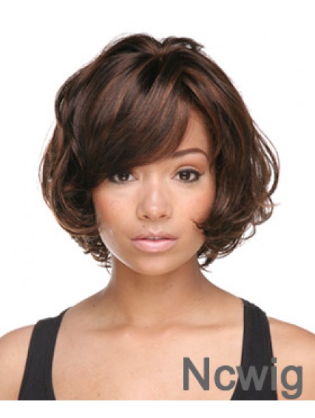 Auburn Chin Length Bobs Capless Synthetic Hair Styles For Black Woman