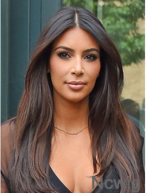 Auburn Straight Lace Front Natural 24 inch Kim Kardashian Wigs