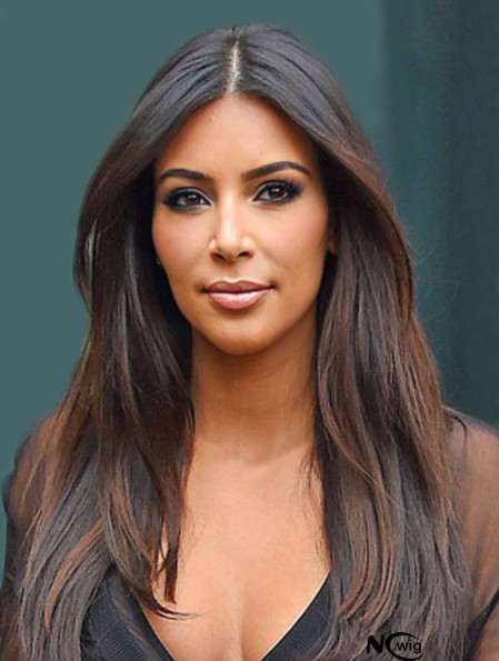 Auburn Straight Lace Front Natural 24 inch Kim Kardashian Wigs