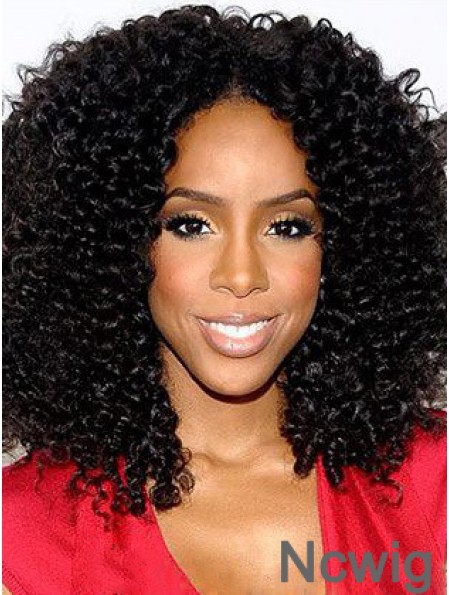 Designed 16 inch Shoulder Length Kinky Wigs For Black Women