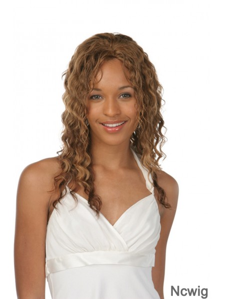 Layered Good Curly Auburn Long Human Hair Lace Front Wigs