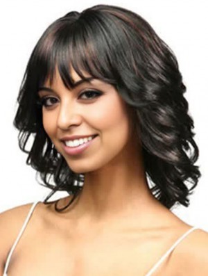14 inch Layered Capless Curly Shoulder African Ameican Wigs