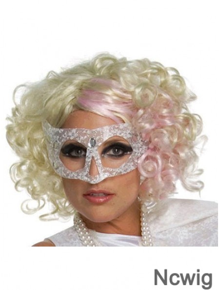 12 inch Discount Chin Length Curly Without Bangs Lady Gaga Wigs