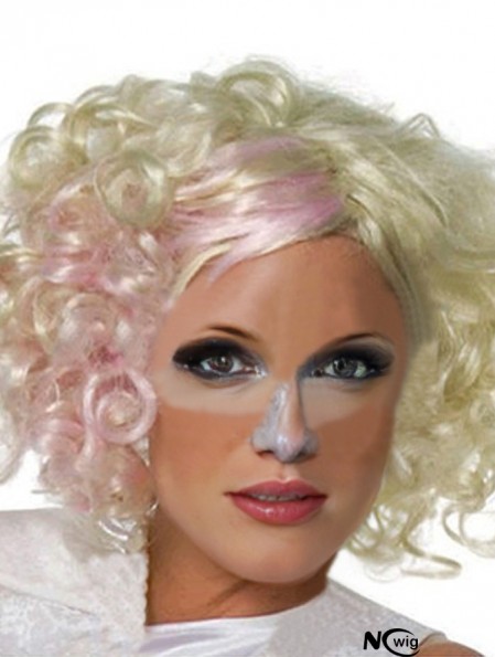 12 inch Discount Chin Length Curly Without Bangs Lady Gaga Wigs