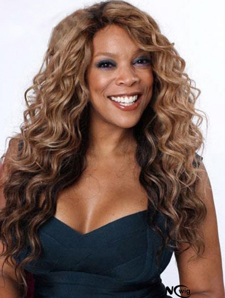 Wavy Brown 22 inch Sleek Wendy Williams Wigs