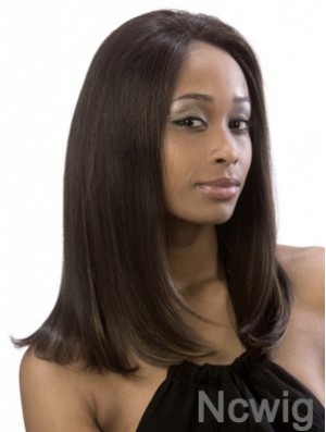 Yaki Without Bangs Lace Front Online 16 inch Brown Long Wigs