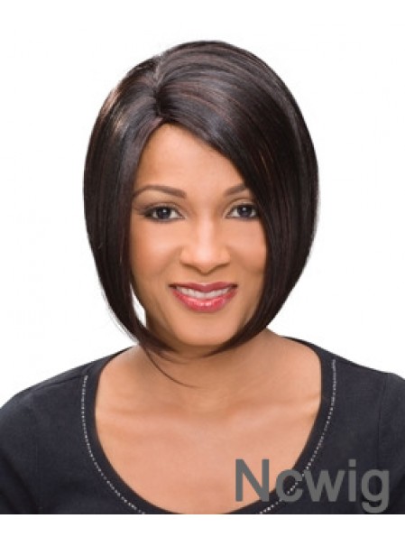 Chin Length Auburn Straight Bobs High Quality African American Wigs