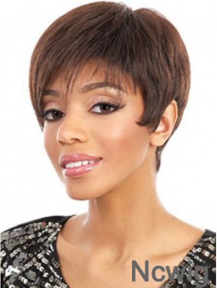 Short Auburn Straight Layered Cheapest African American Wigs