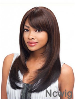 Long Auburn Straight Layered Exquisite African American Wigs