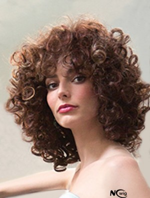 Ladies Synthetic Wigs Shoulder Length Curly Style Layered Cut