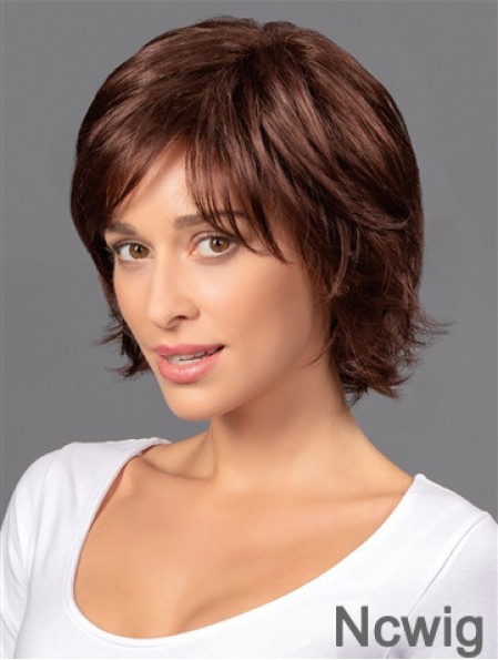 8 inch Short Cheapest Brown Wavy Bob Wigs