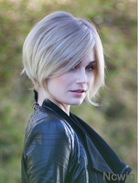 10 inch Chin Length Blonde Straight Fashion Bob Wigs