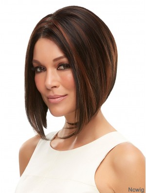 Chin Length Straight Brown 10 inch Glueless Lace Wig
