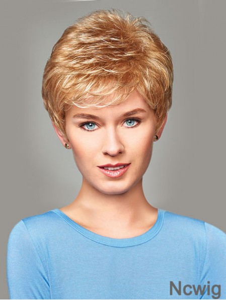 Buy Synthetic With Capless Short Length Blonde Color