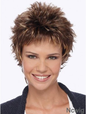 Boycuts Blonde Wavy 6 inch Short Synthetic Wigs