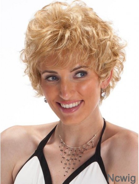 Capless Blonde 8 inch Cropped Boycuts Synthetic Wigs