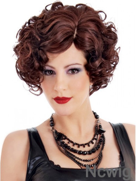 Auburn 10 inch Short Curly Layered Sleek Short Hair Wigs Synthetic