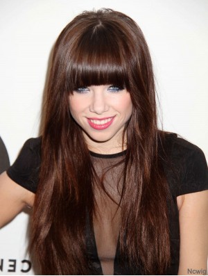 Carly Rae Jepsen Wig 100% Hand Tied With Bangs Long Length
