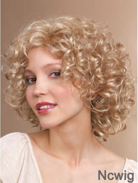 Chin Length Classic Curly Blonde Stylish Synthetic Wigs