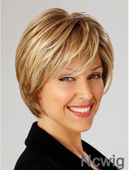 Blonde Short Straight Layered Lace Front Wig Online Store