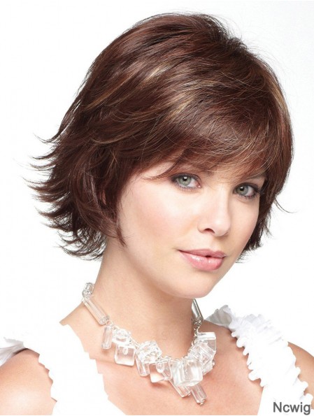 Perfect Auburn Short Wavy Layered Lace Front Wigs