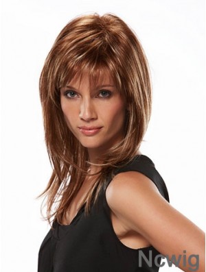 Online Brown Straight Layered Long Wigs