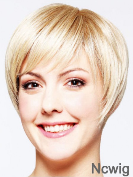 Hairstyles 8 inch Straight Blonde Layered Short Wigs