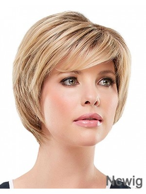 Affordable Blonde Short Straight Layered Lace Front Wigs