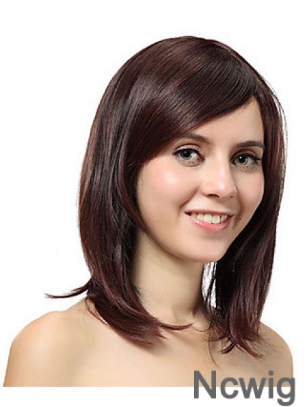 Shoulder Length Layered Straight Auburn Cheap Synthetic Wigs