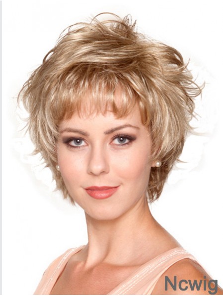 Wavy Layered 8 inch Blonde No-Fuss Synthetic Wigs