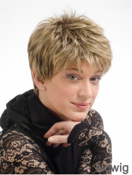 Modern 6 inch Straight Blonde Boycuts Short Wigs