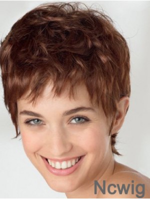 Exquisite 6 inch Wavy Auburn Boycuts Short Wigs