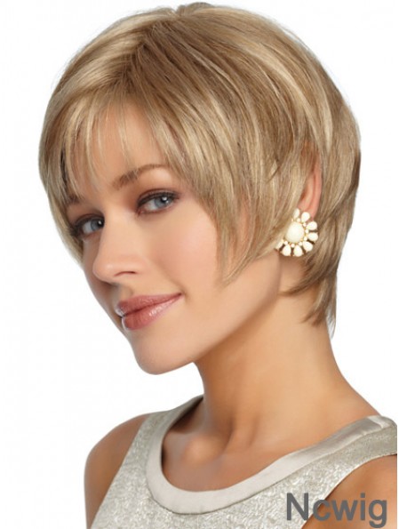 Short Layered Straight Blonde Hairstyles Synthetic Wigs