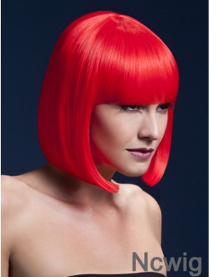 Affordable 12 inch Straight Red Bobs Short Wigs