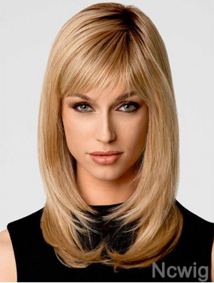 Blonde Shoulder Length Wavy Layered 14 inch Online Medium Wigs