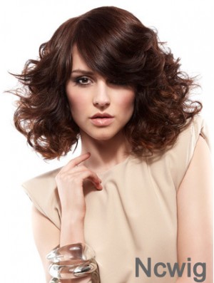 Curly Layered Shoulder Length Auburn Gorgeous Lace Front Wigs