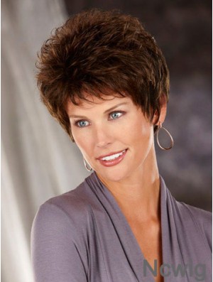 Heat Friendly Synthetic Hair Classic Cuts Short Length Brown Color