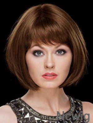Chin Length Straight Capless Bobs 8 inch Top Synthetic Wigs