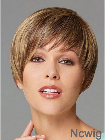 Cropped Boycuts Straight Blonde Designed Synthetic Wigs