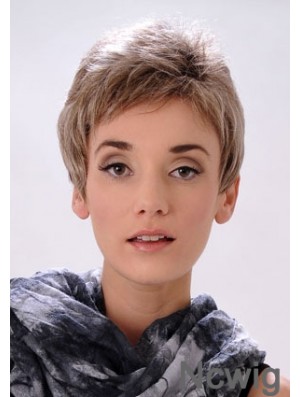 Cropped Boycuts Straight Blonde Gorgeous Synthetic Wigs