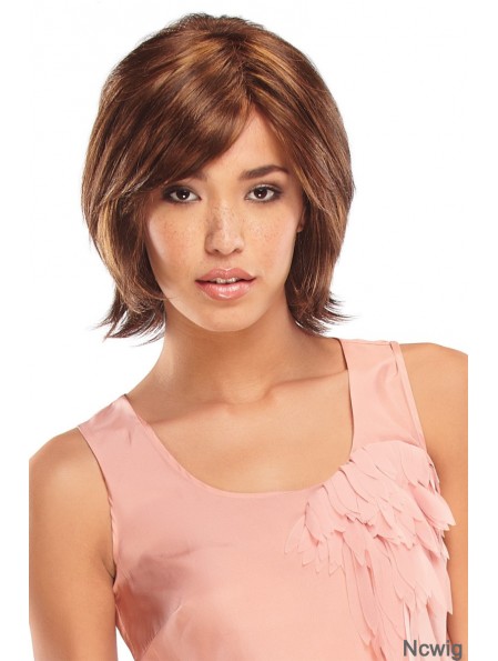 Chin Length Straight Monofilament Brown Convenient Bob Wigs