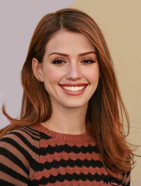 Auburn Long Straight Without Bangs Lace Front 19 inch Anne Hathaway Wigs